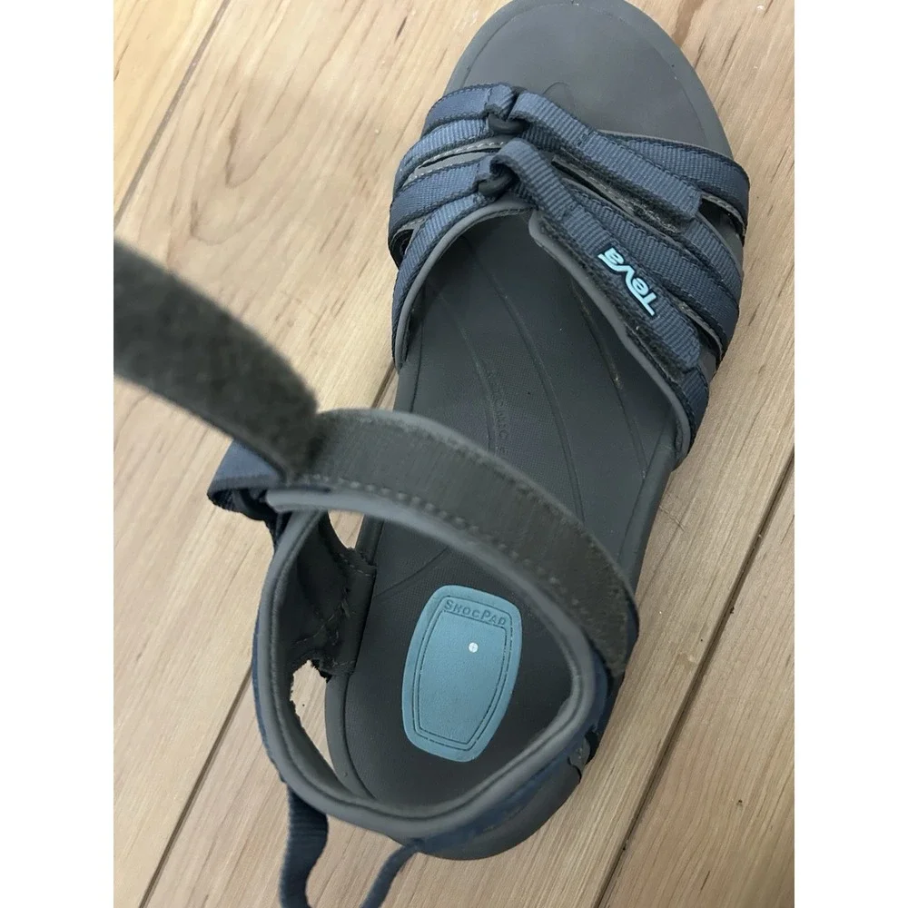 Teva Tirra Sport Sandals Womens US 7 Blue Gray Hook Loop Outdoor Hiking Water